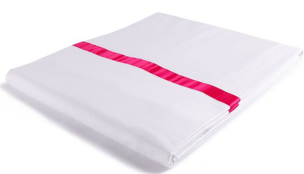 貢緞被套、雙排橫向布帶②